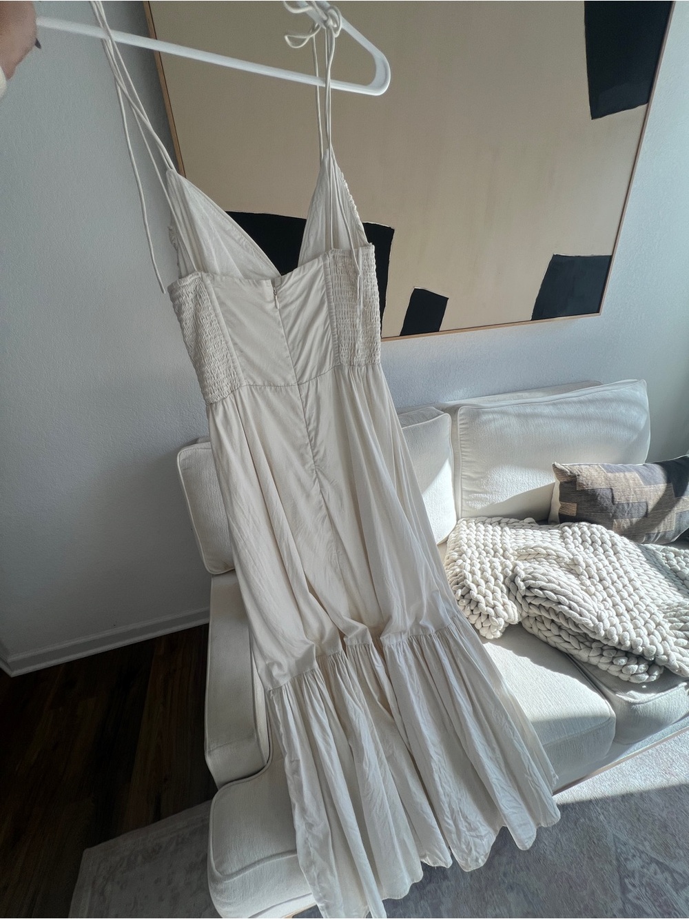 Abercrombie & Fitch Cream Maxi Dress with Spaghetti Straps - Picture 3 of 5